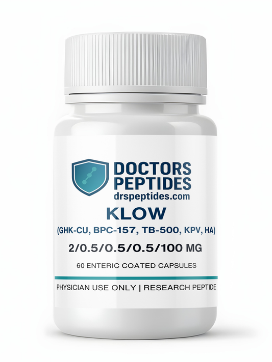 KlOW Blend (GHK-CU, BPC-157, TB500, KPV, HA) Capsules - 2mg/500mcg/500mcg/500mcg/100mg